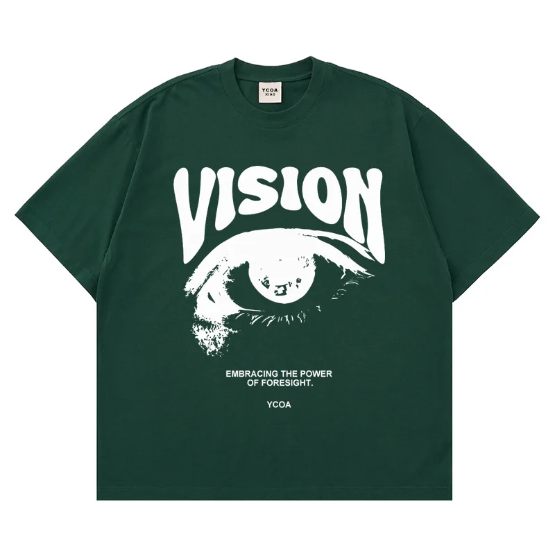 Men's T-Shirt Oversized 100% Cotton Eye Graphic Korean Summer Y2k Tops Tees Streetwear Harajuku Short Sleeve Aesthetic Clothing image 5