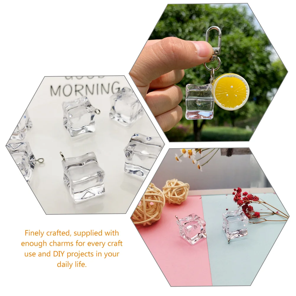 

20pcs Ice Shaped Pendants Charms for DIY Earrings Keychains Jewelry Making Decorative Accessories Bracelet Craft Projects