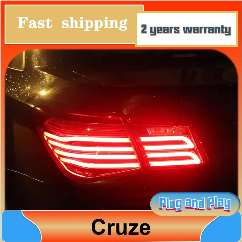 Carro Styling Tail Lamp para Chevrolet Cruze, 2009-2015, Cruze Taillight, DRL traseiro, Fog Brake, invertendo Turn Signal