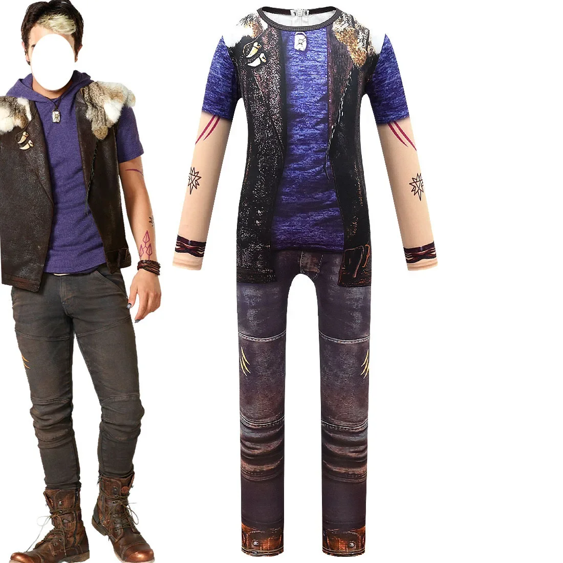 Zombie 2 kostiumy na Halloween dla dzieci Cartoon Bucky Zed Cosplay body chłopięce kombinezony wydajnościowe odzież imprezowa dla dzieci