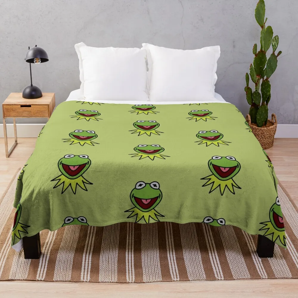 Kermit The Frog Throw Blanket Decorative Sofas bed plaid Plush Blankets