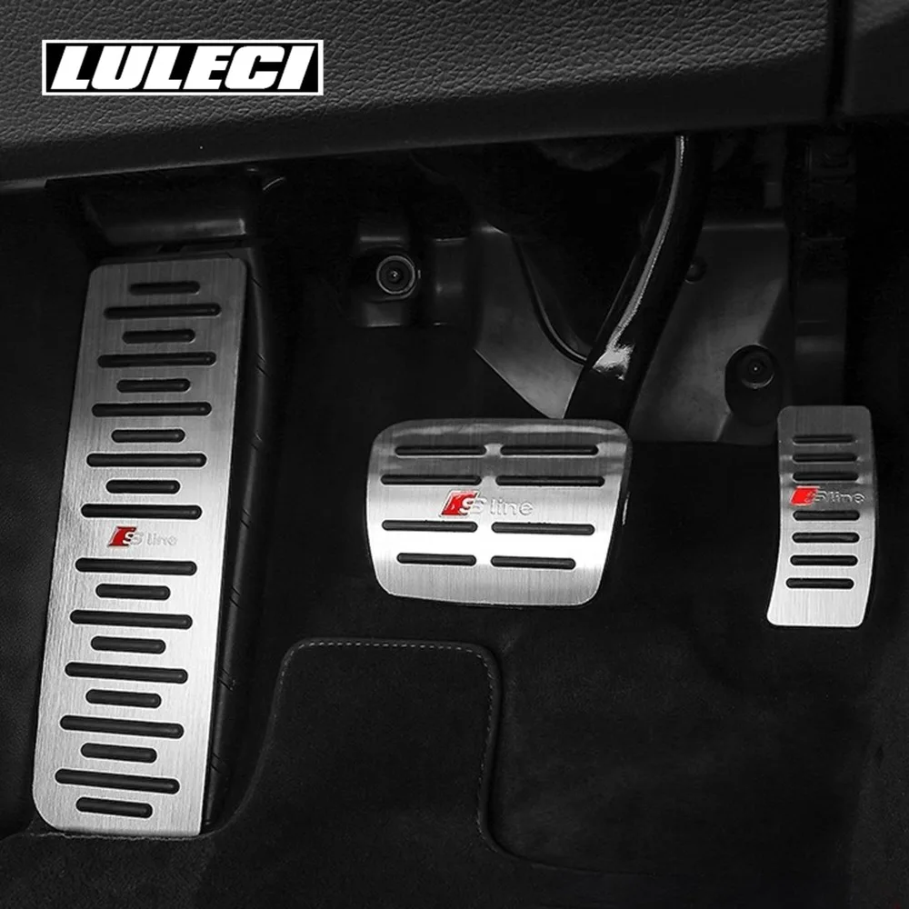 

LULECI Gas Fuel Footrest Pedals Fit for Audi A4 A5 A6 F5A B9 B8 C7 C8 Anti-slip Accelerator Brake No Drilling Pedal Cover Pads