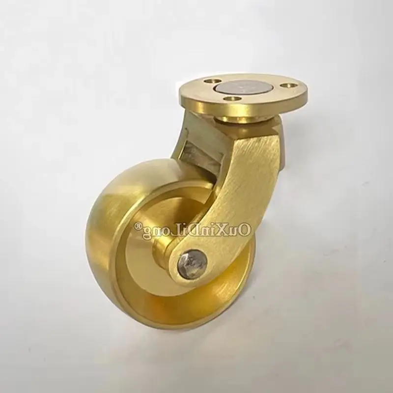 4PCS 1.38inches Large Brass Wheels Universal Furniture Casters Table Chair Sofa Couch Feet Castors Flexible Rotation Rollers