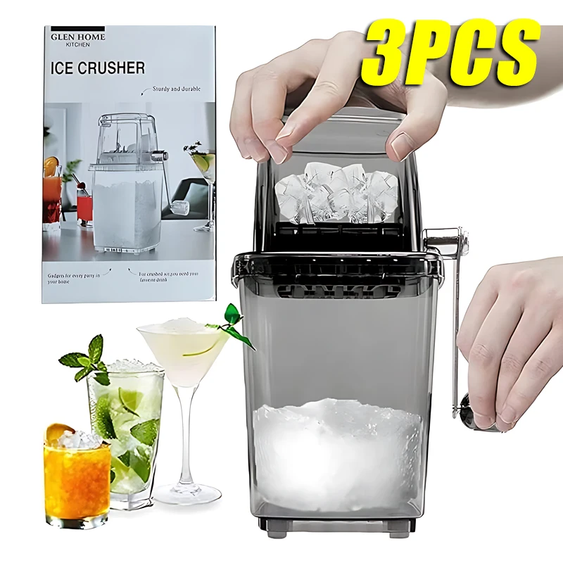 1-3PCS  Home Manual Ice Crusher Transparent Multi-Purpose Hand Shaved Ice Machine DIY Ice Crusher Machine A Glacon Ice Crusher