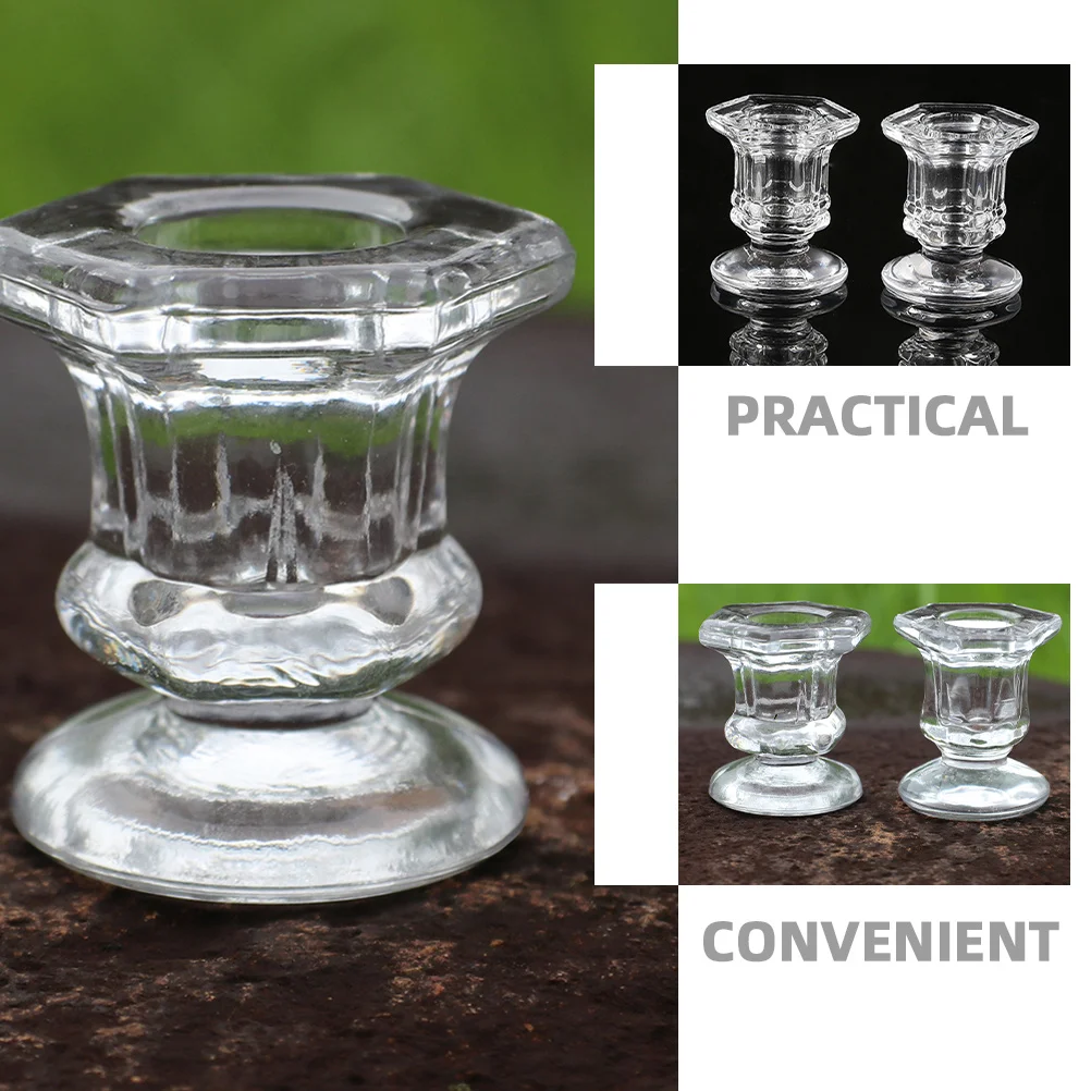 

6Pcs Glass Holders Elegant Home Decor Table Centerpiece for Living Room Wedding Party Decoration Modern Candlestick