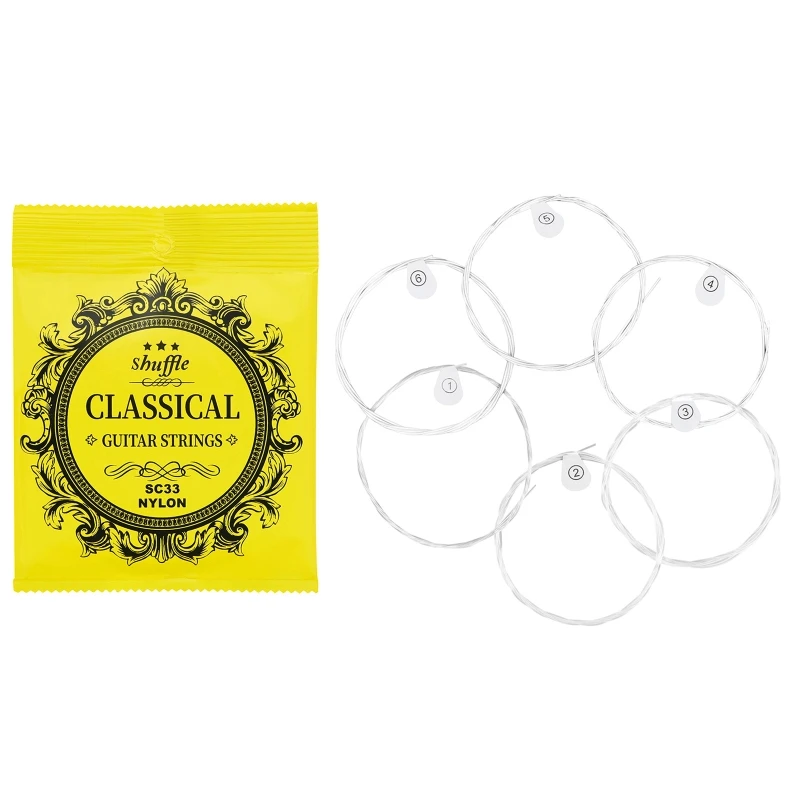 6Pcs Folk Guitar Nylon Strings Replacement .028-.043 6-String Guitar Strings