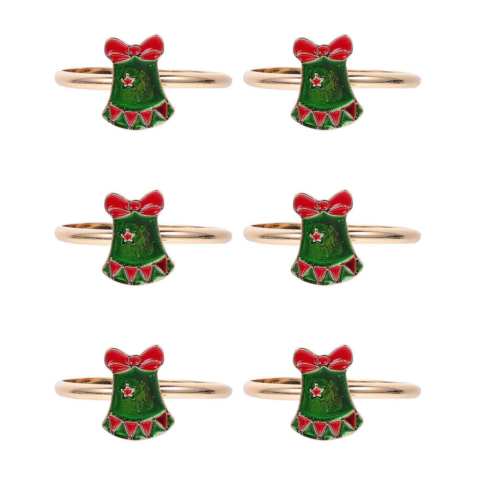 

6 Pcs Napkin Rings Christmas Decor Alloy Material Easy to Clean Save Long Time Serving Hotel Restaurant Party nament