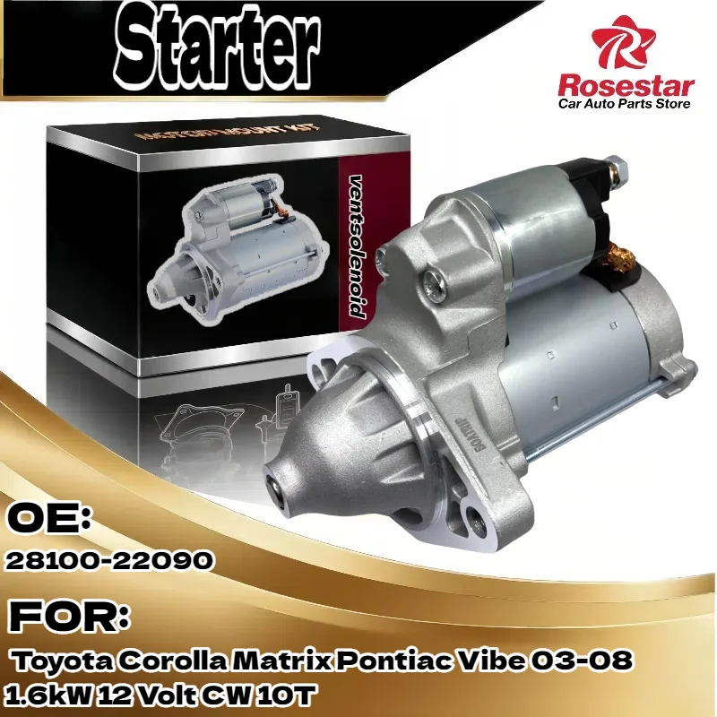 

For Starter Motor Toyota Yaris 2006-2018/Echo/Scion xA/xB | 1.5L 1.6KW 12V CW 10T | OE 28100-22090