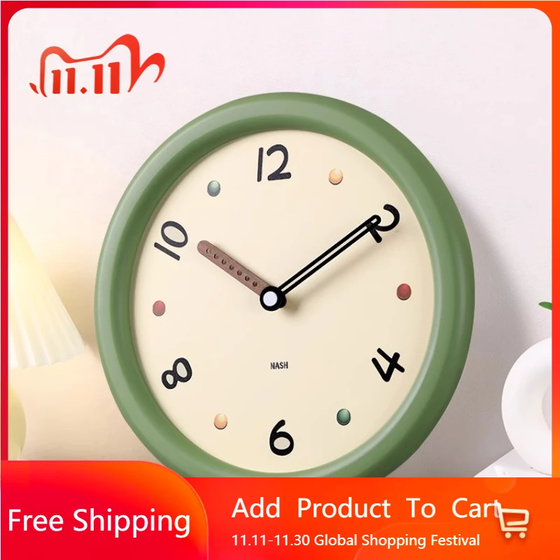 

French Cream Wind Wall Clock Aesthetic Interior High Quality Bathroom Clock Wall Creative Romantic Horloge Murale Decoration