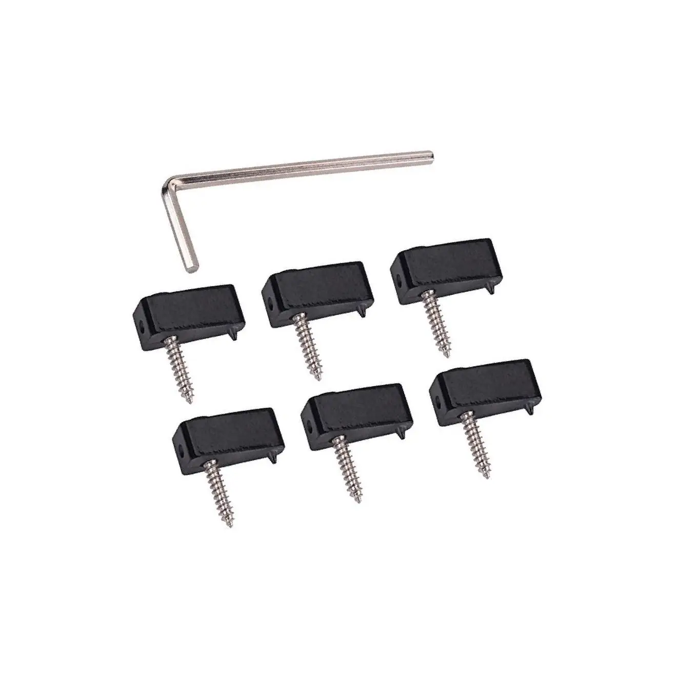 Electric Bass Guitar Headless String Nut Set with Wrench Screw Parts Black