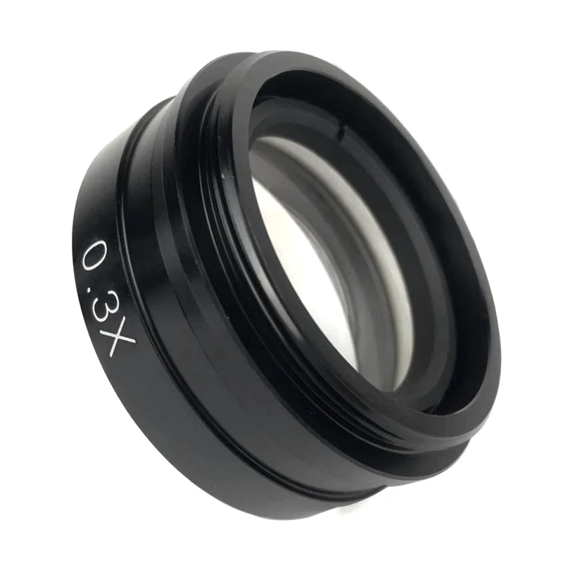 Objectif de caméra de microscope vidéo industriel 0,3X 0,5X 2,0X pour objectif C-MOUNT 10A, lentille auxiliaire en verre Barlow