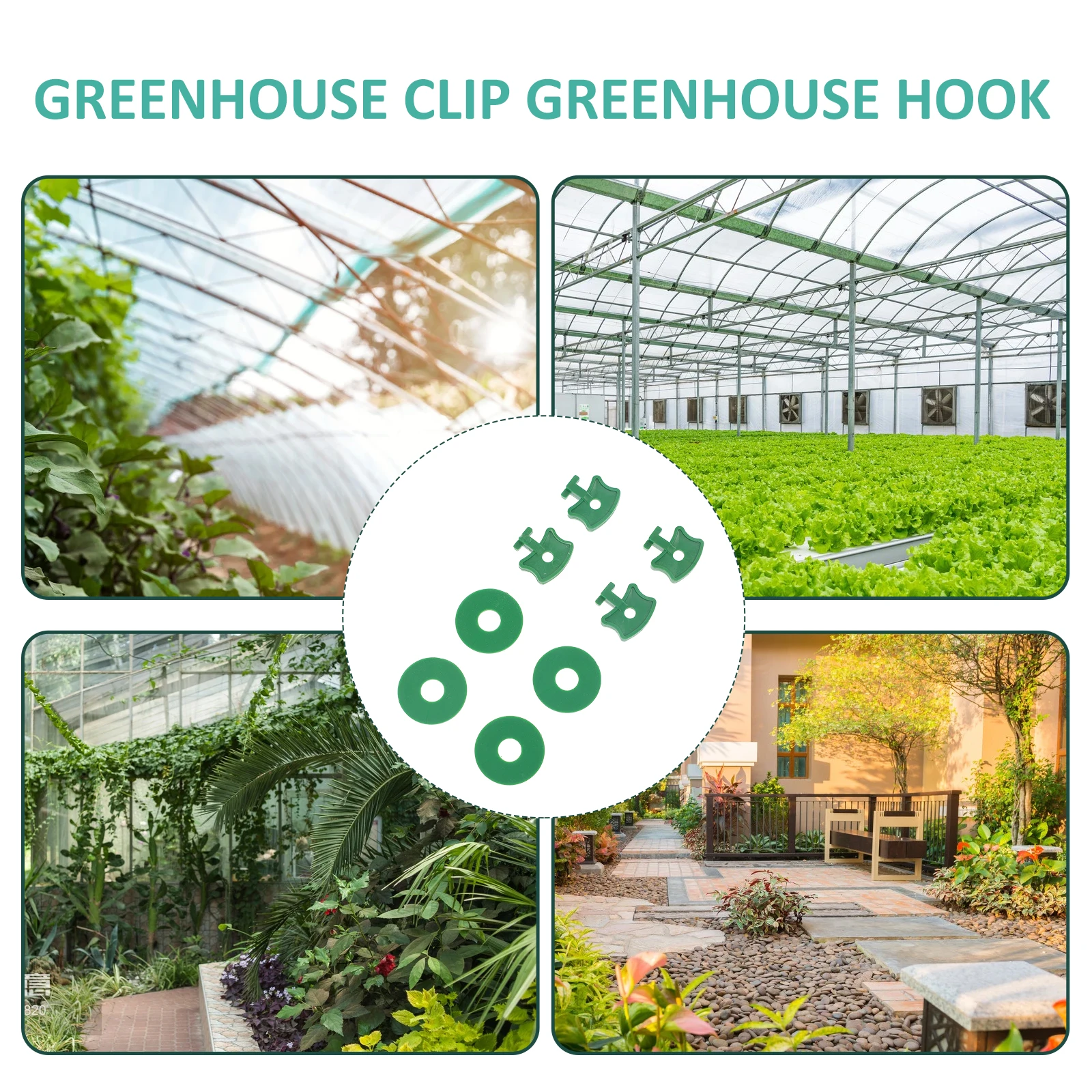 

50 Sets Clips for Garden Plants Greenhouse Hanging Tool Polycarbonate Hanger Tools Durable Insulation Netting Accessories