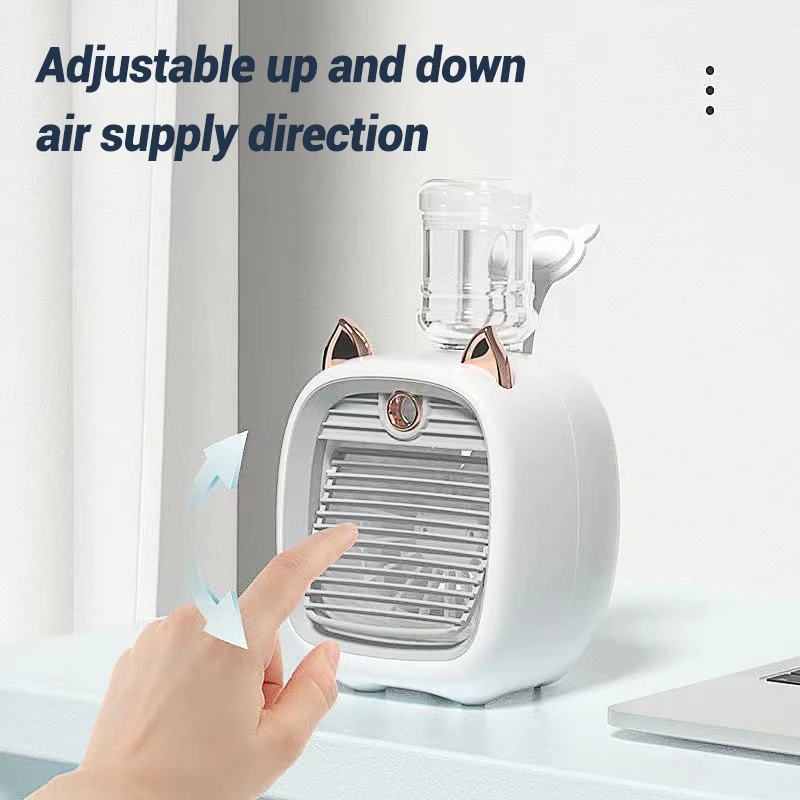 Ventilador de escritorio de nebulización portátil, ventilador de niebla de agua pulverizada para acampar, 3 modos, ventilador de refrigeración Personal con tanque de agua, hogar y exterior, 1200/2400mAh