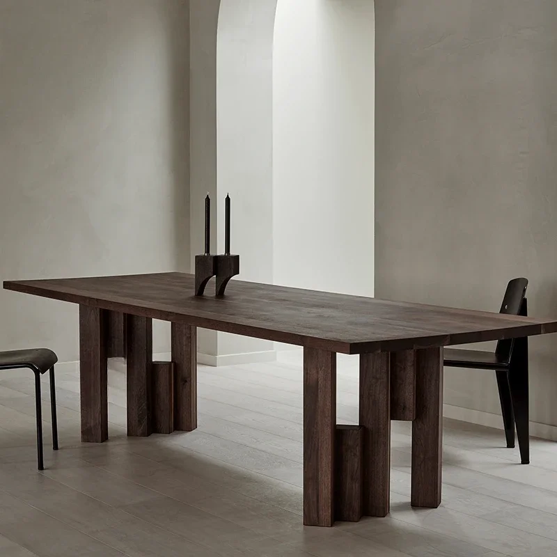 طاولة شاي وكرسي من الخشب الصلب والرياح الرملي من وابي، طاولة شاي بسيطة وحديثة، طاولة قهوة، إضاءة راقية #3