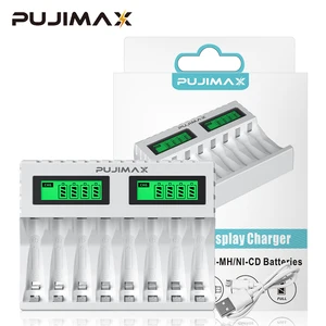 PUJIMAX-Smart Battery Charge for Reloadable Battery AA, AAA, NI-MH, Independent Charging, New LED Display 12 Main sales charger of rechargeable batteries - №3