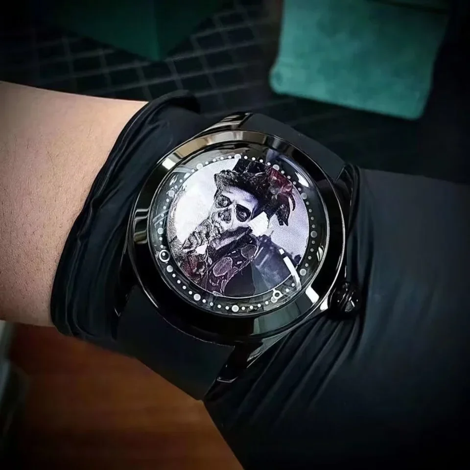 Eye in The Sky 3D Bubble Men\'s Watch Vampire Imported Movement Clown Mechanical Watches