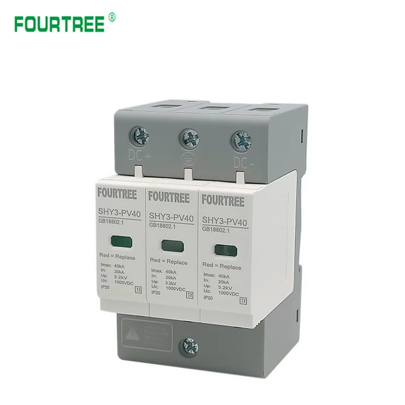 1PCS Solar Surge Protector DC SPD 3P 500V 600V 800V 1000V Outdoor Power Arrester Lightning Protection Device 10-20/20-40/30-60KA