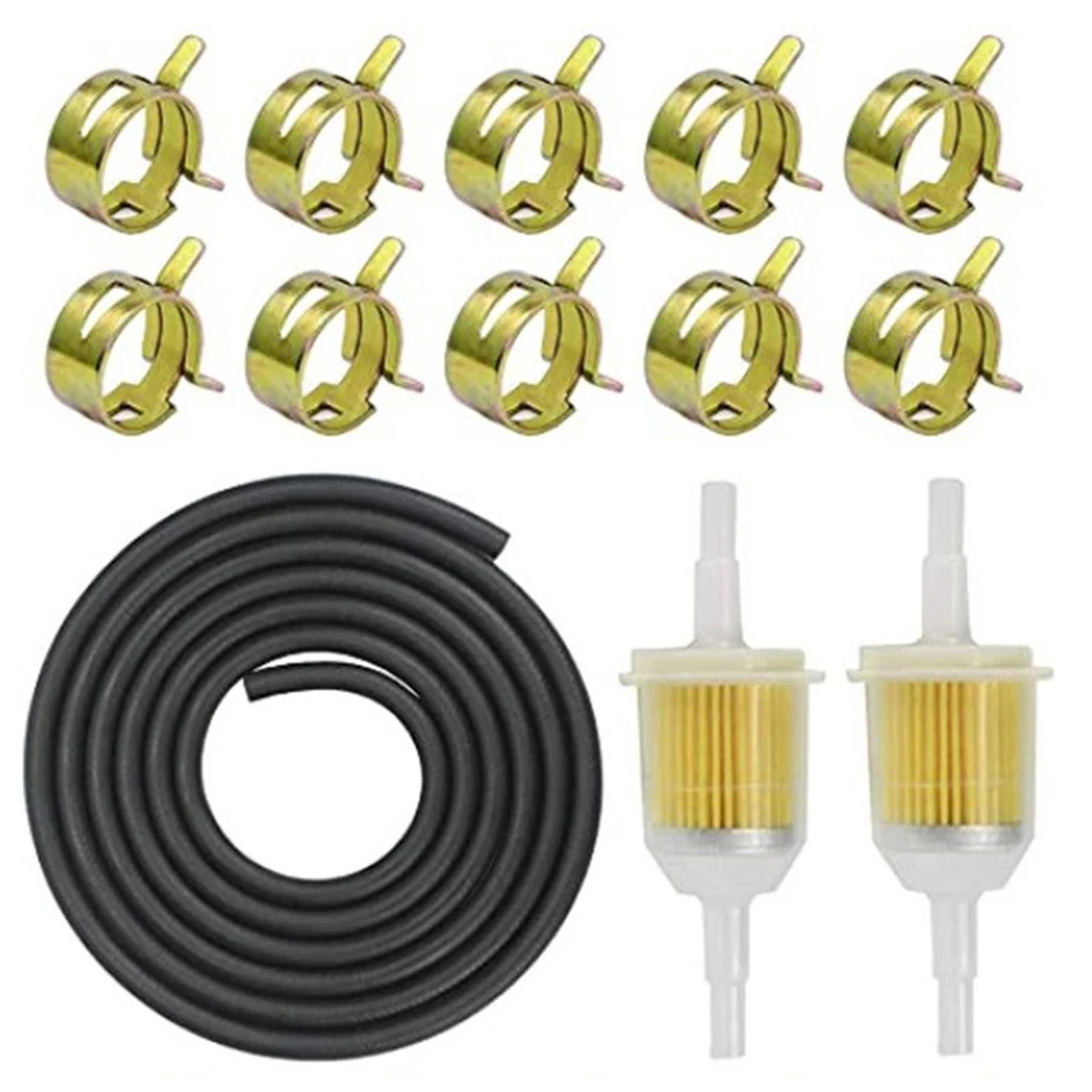 مجموعة فلتر وقود الدراجة النارية للدراجة الترابية ATV Kart المحرك الصغير تتضمن أنابيب الزيت والمشابك التوافق العالي #6