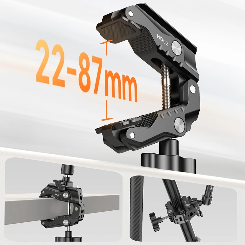 Ulanzi Kit braccio magico da 10 pollici HD02 con pattino freddo con vite da 1/4" a super morsetto 360 °   Testa a sfera regolabile per supporto per telecamera con supporto per monitor