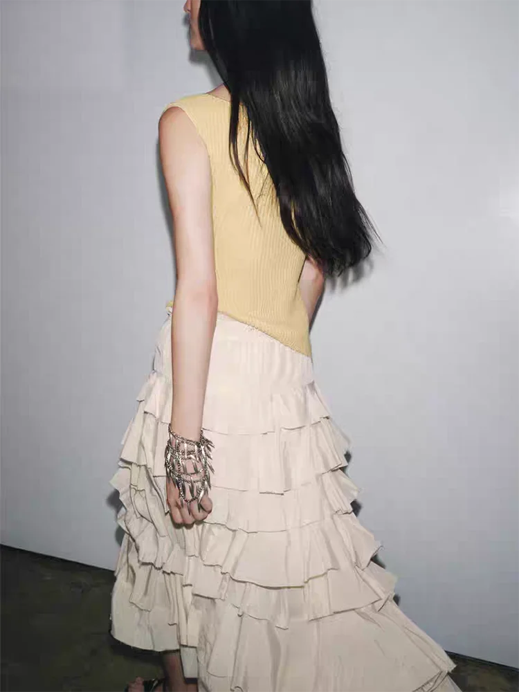 Jesień 2025 Nowa Damska Moda Asymetryczna Plisowana Teksturowana Bluzka z Okrągłym Dekoltem Wszechstronna Elegancka Sceniczna Etniczna