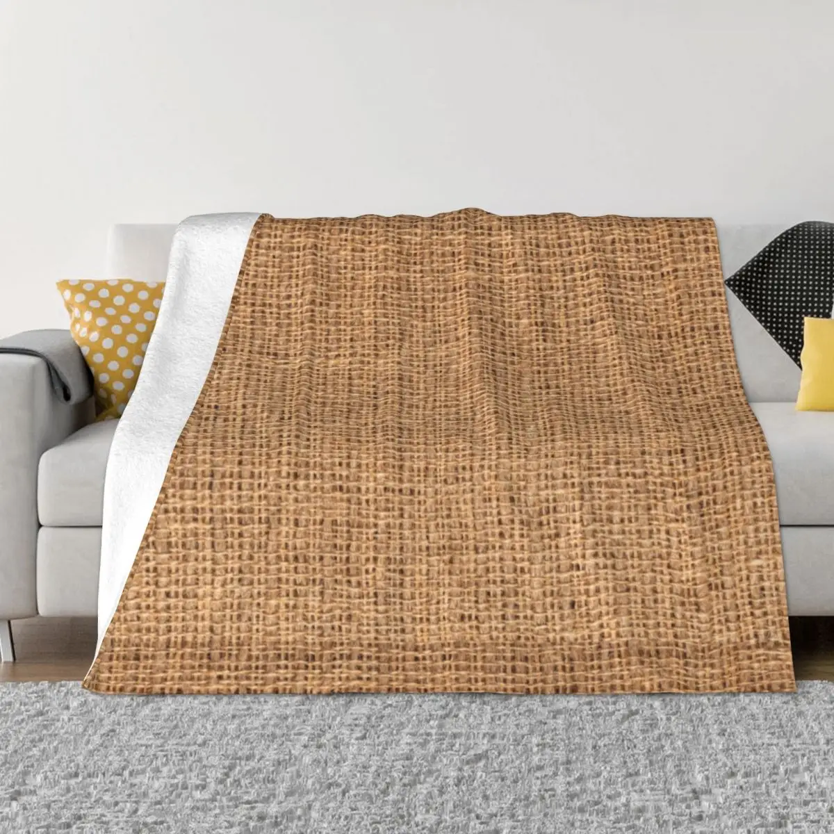 

Burlap Texture Throw Blanket Decorative Throw Luxury Throw Picnic Fluffy Shaggy Blankets