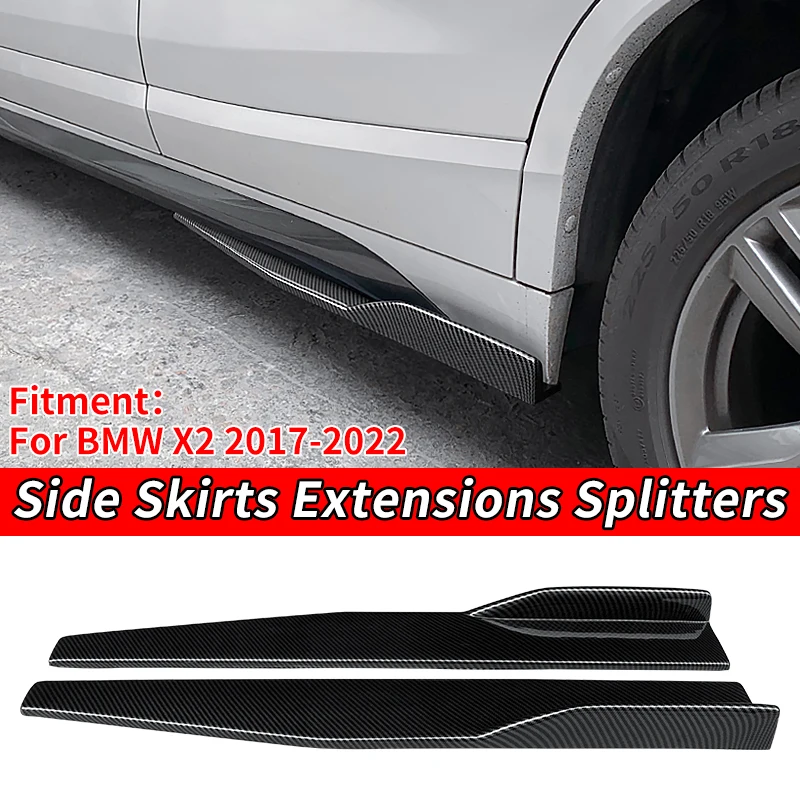 

Car Left/Right Side Skirt Bumper Diffuser Spoiler Aprons Wings Extensions 75cm Carbon Fiber Accessories For BMW X2 F39 2017-2022