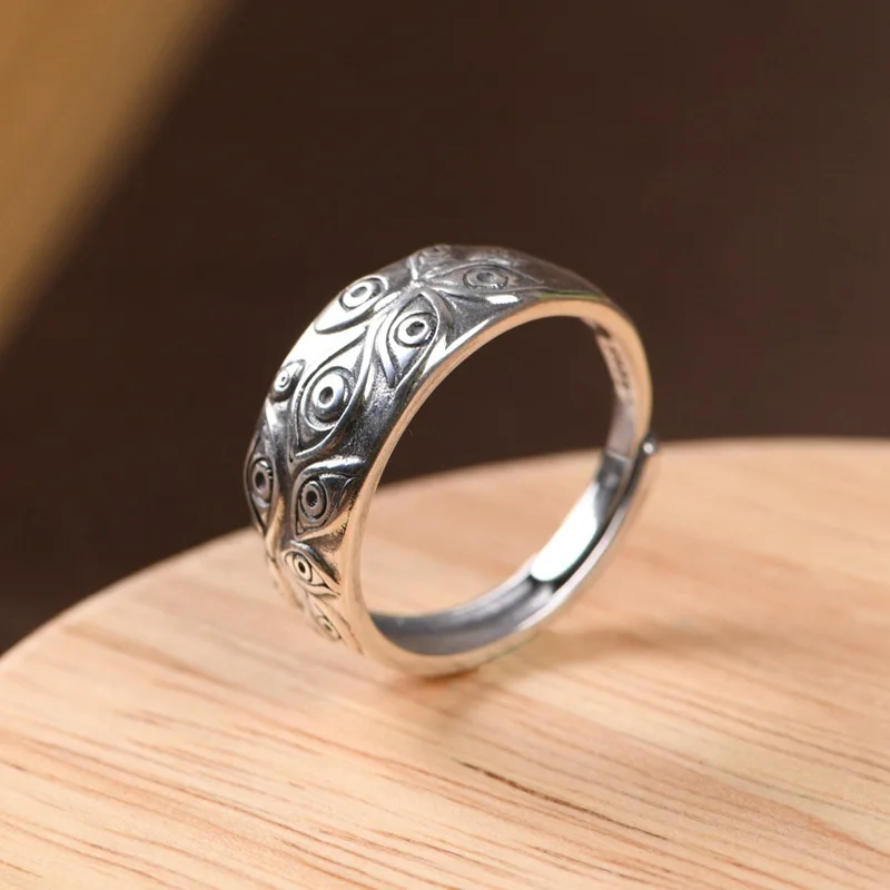 

Кольца Witchcraft Watching U, креативные кольца с загадочными глазами для женщин, экзотические ювелирные изделия из серебра 925 пробы, экзотические необычные тайские серебряные кольца для глаз