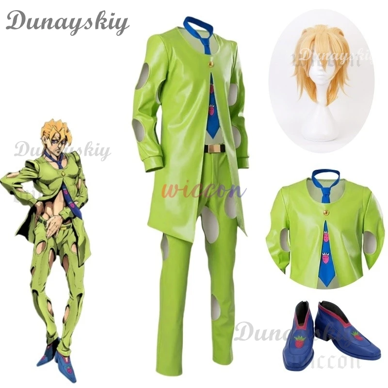 

Pannacotta Fugo Cosplay JoJo Bizarre Adventure Pannacotta Fugo Leather Suit Cosplay Costume Green Custom Made Shoes