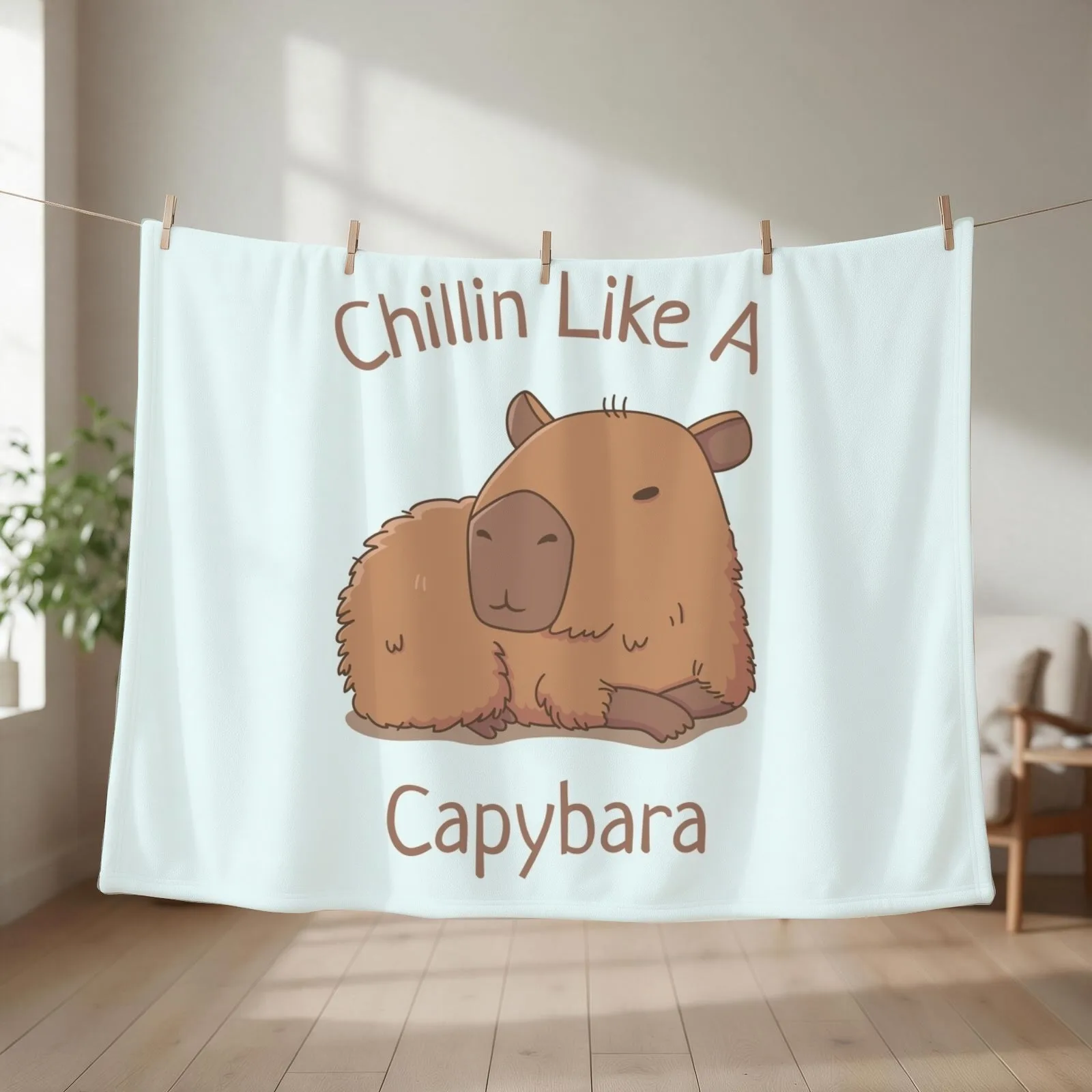 Chilin Like A Capybara Throw Blanket Hairys christmas gifts Sofas Retros Blankets