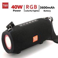 TG322 Portable Bluetooth Speaker Sound Radio LED Light Wireless 3600MAH Waterproof Outdoor Subwoofer Stereo Sound Box TF FM Radi