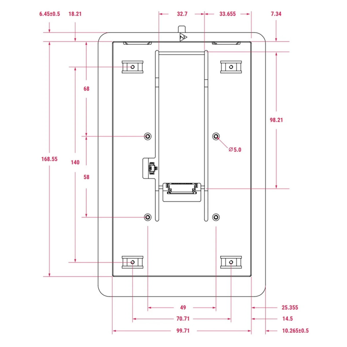 Para Raspberry Pi Pantalla táctil de 7 pulgadas para proyectos e educación