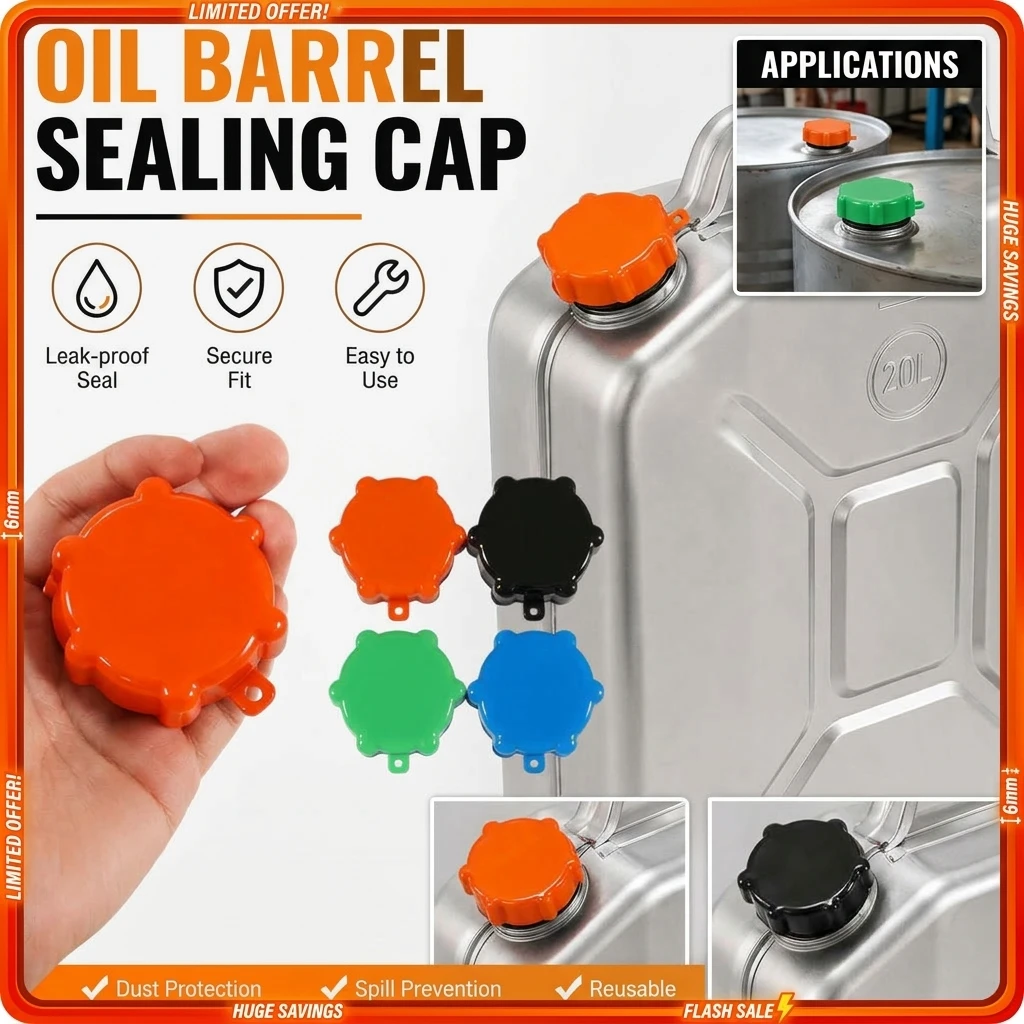 Plastic Material Oil Drum Cover Thickened Structure Durable Construction Plastic Drum Lid Threaded Design Fuel Can Cap