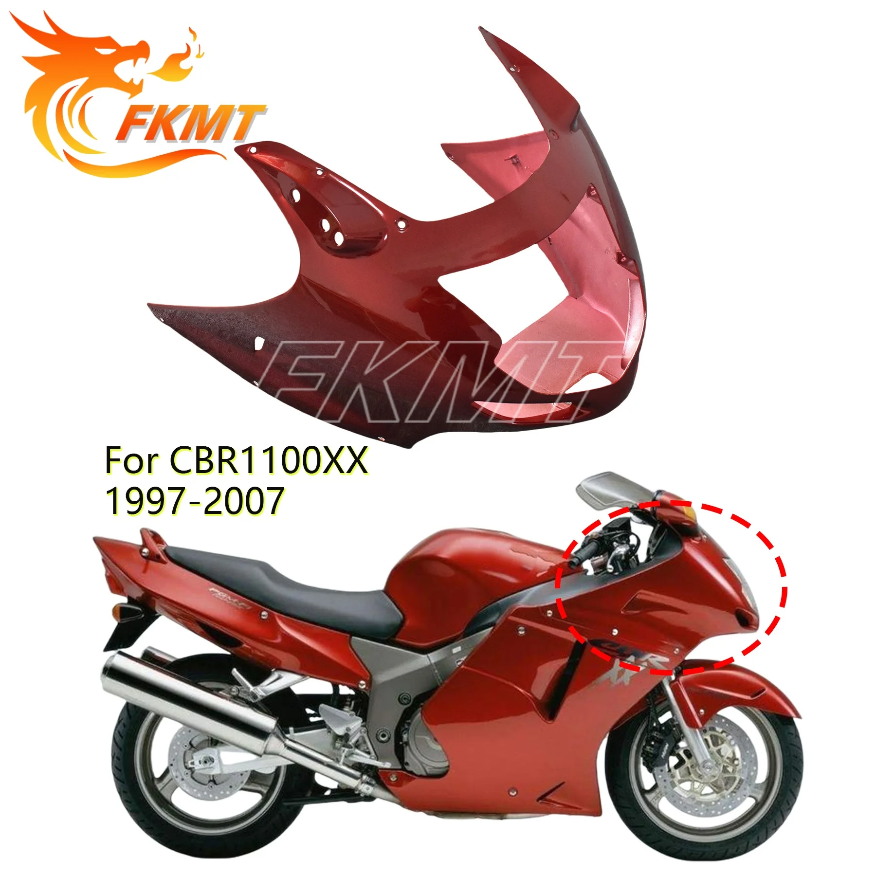 

Motorcycle Unpainted Upper Front headlight headlamp Cover Protector Fairing Cowl Nose Fit For Honda CBR1100XX 1997 1998 - 2007