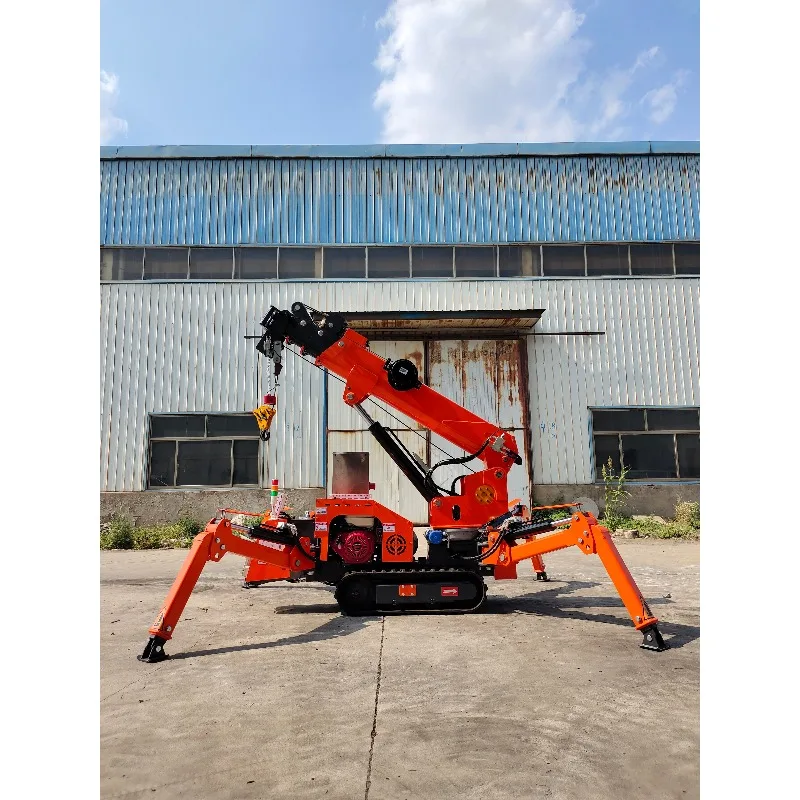 1 Tonnen mobiler Mini-Spinnenkran, Spinnenbau-Raupenkran, selbstfahrender elektrischer Spinnenkran