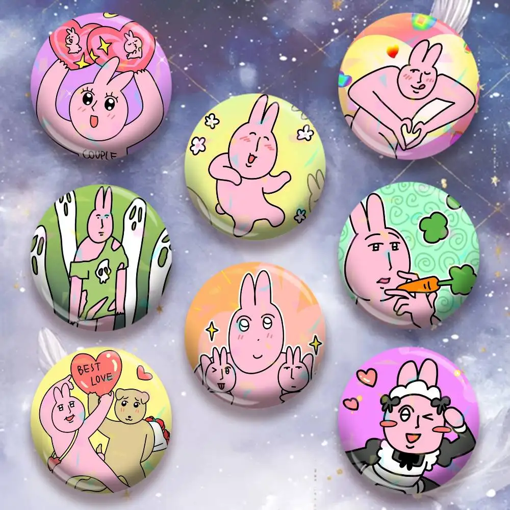 My Friend Rabbit  Laser Badge Creative Pins Brooch for Decor Gifts Fans Collect Easter decorations