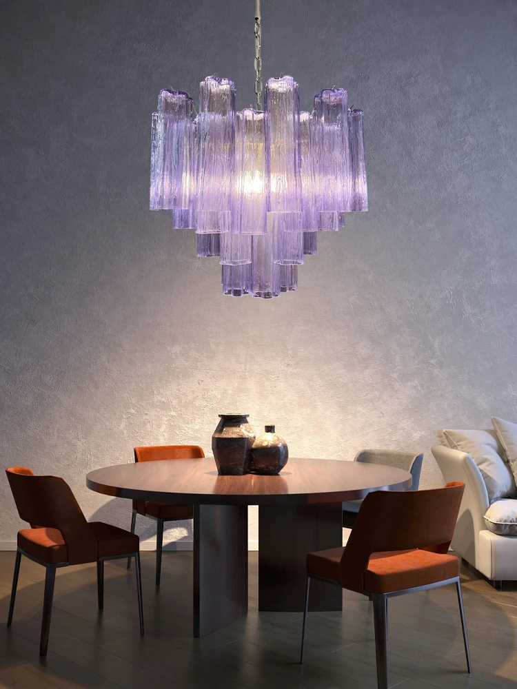 Lavender Ocean Murano Series Silver Gold Hardware 2025 Chandelier Lighting Hanging Lamps Lustre Para Sala Estar For Dinning Room