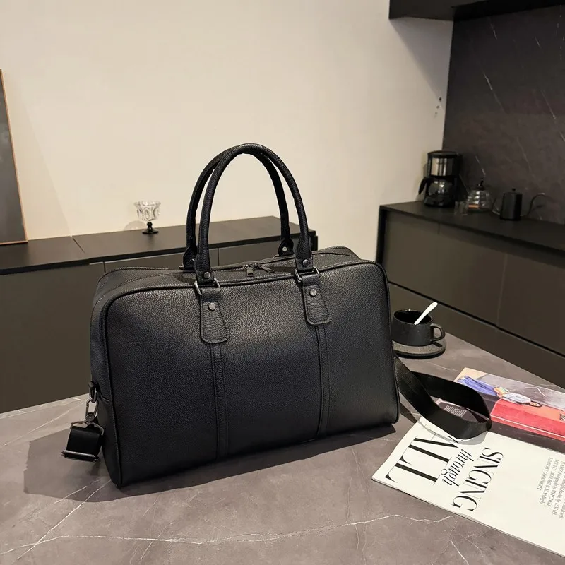

Fashionable men's business solid color PU shoulder bag crossbody bag handbag 진짜정품 가방 сумка женская tote bag