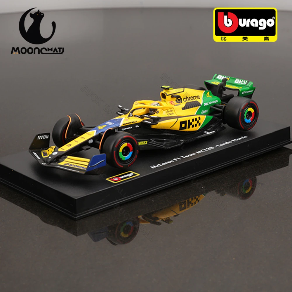 Bburago 1:43 Mcl38 Monaco Mclaren Mcl38 Miami 2024 F1 Alloy Miniature 4# Lando Norris 81# Oscar Piastri  Diecast Model Toy