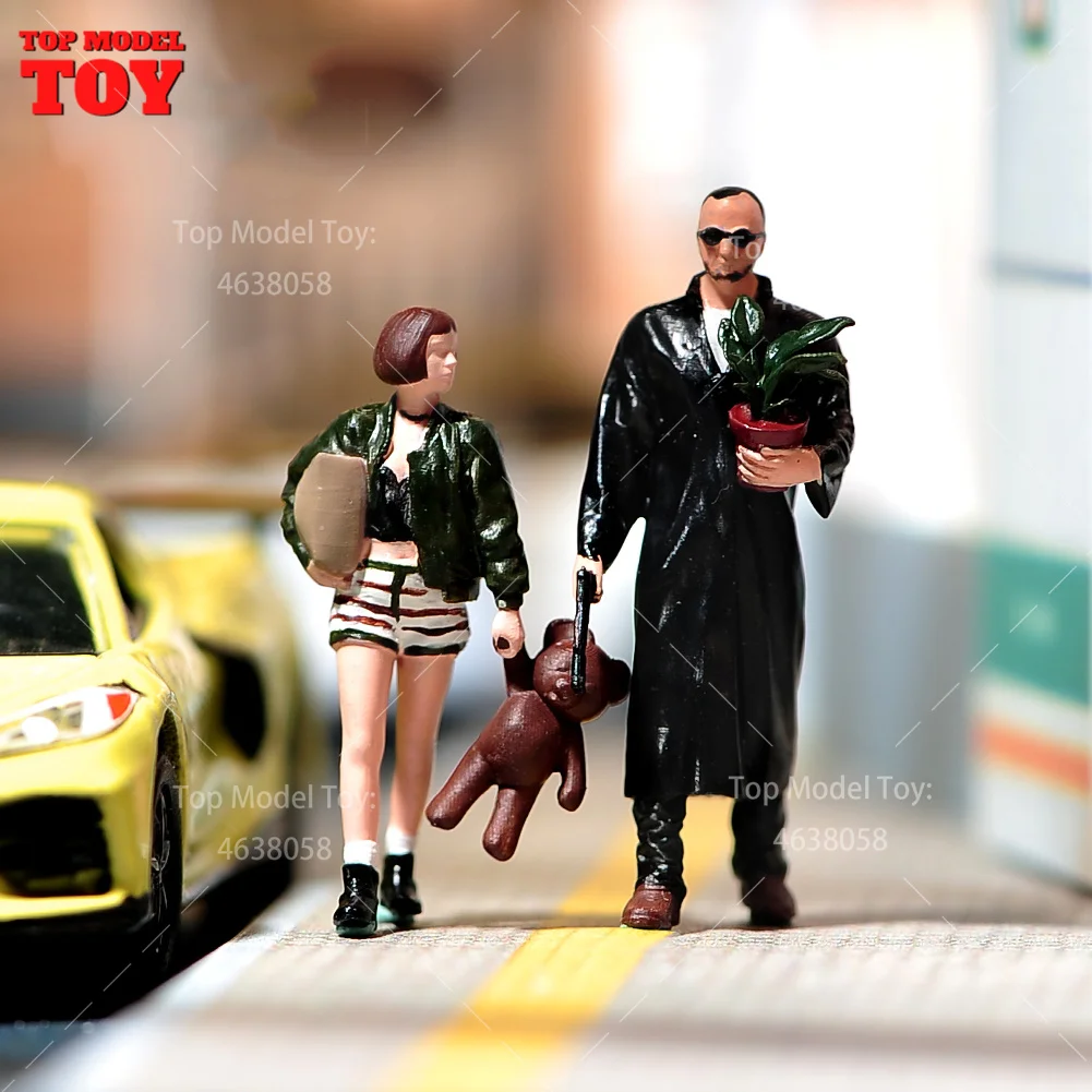 페인트 미니어처 1/64 1/43 1/87, 남성 킬러, 짧은 머리 소녀, 남성 장면 피규어 인형, 자동차 차량용 미도색 모델