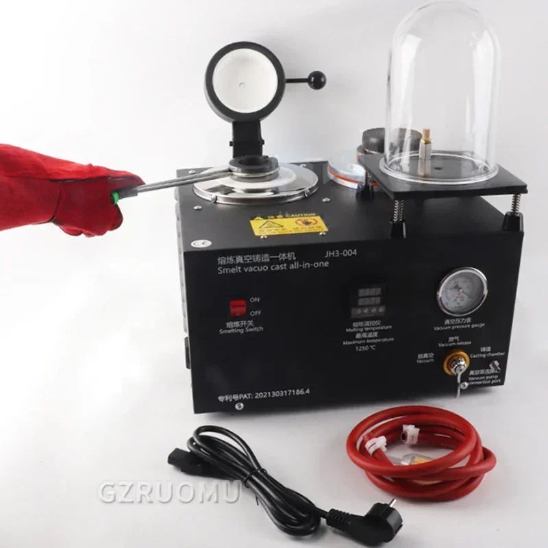 High Temperature Metal Refining 3-In-1 Casting Machine - Vacuum Melting Equipment For Jewelry Casting & Investing Tools