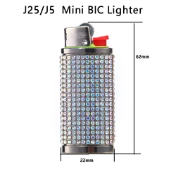 Luxury Metal Case for French BIC Lighters Colorful Crystal Bright Decoration Exploration Proof 3 Sizes J25, J3, J6