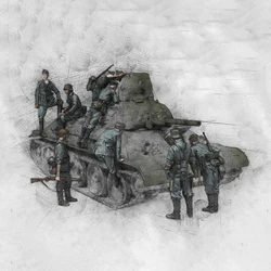 1/35 Resin Model Figure Kits GK , Eight People，No Tank，Military Theme，Unassembled And Unpainted,349B