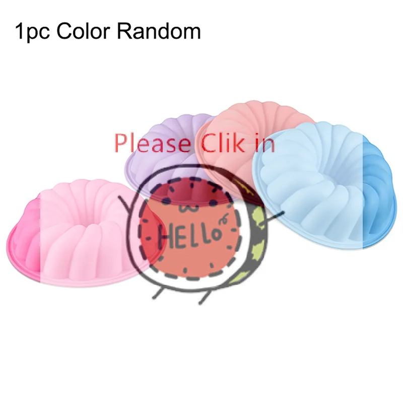 

【BA】Silicone Spiral Pattern Cake Mold Mini Cake Pan Jelly Pudding Molds Bakeware Tray Maker DIY Baking Cake Tools