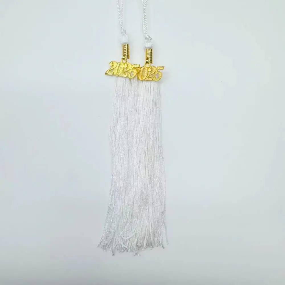 Abschlusshut-Quaste mit Datumsanhänger 2025, einfarbig, 40 cm Länge, Kappe, Hornor-Quaste für Master, Junggesellenabschied, Schule, Abschluss, Seaso