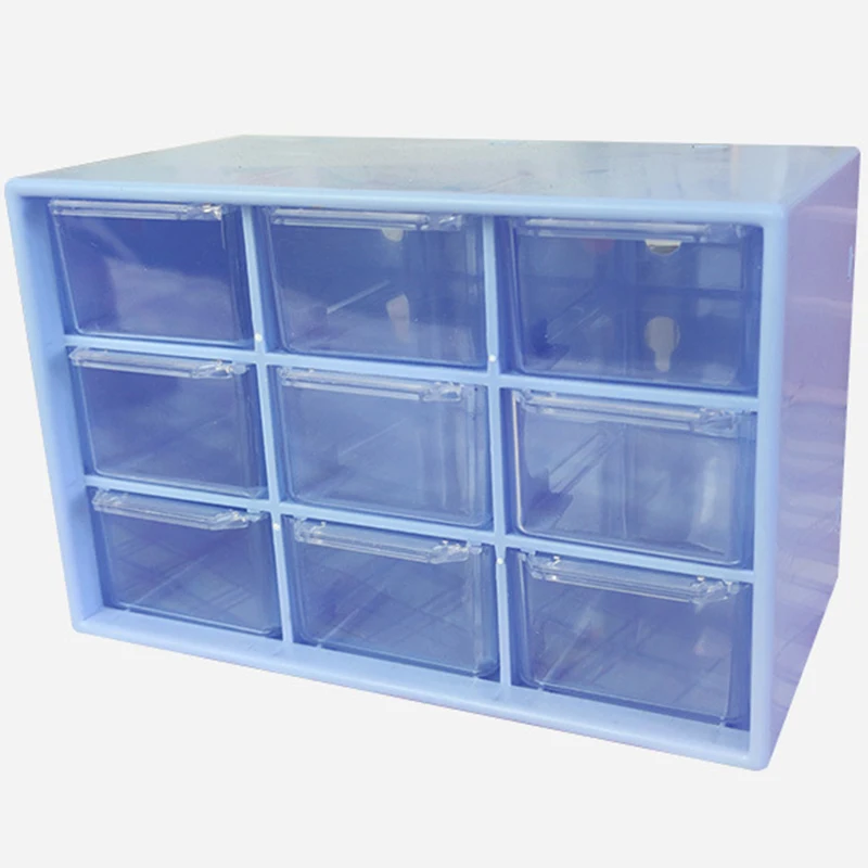 9-Grid desktop Plastic Transparent Drawer Storage Box, Jewelry, Stationery, DIY Crafts and Miscellaneous Storage