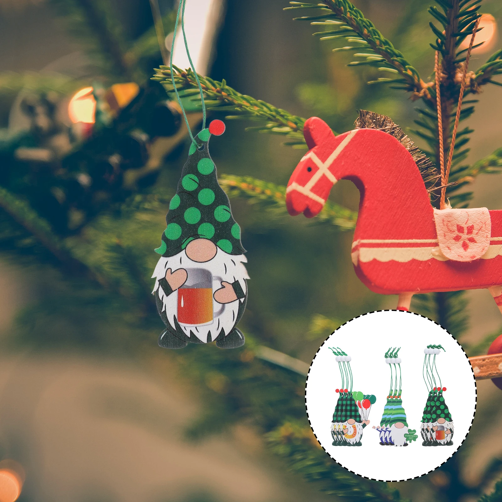 

9pcs Lovely Hat Hanging naments for St Patrick's Day Festival Scene Hanging Decor Prop Decor Festival Style Party Tree