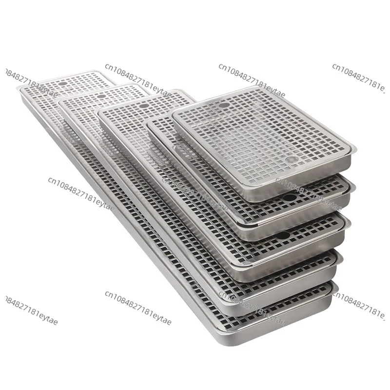 60cm 304 Stainless Steel Rectangular Drip Tray for Bar Beer Tower Coffee Milk Tea Drain Pan
