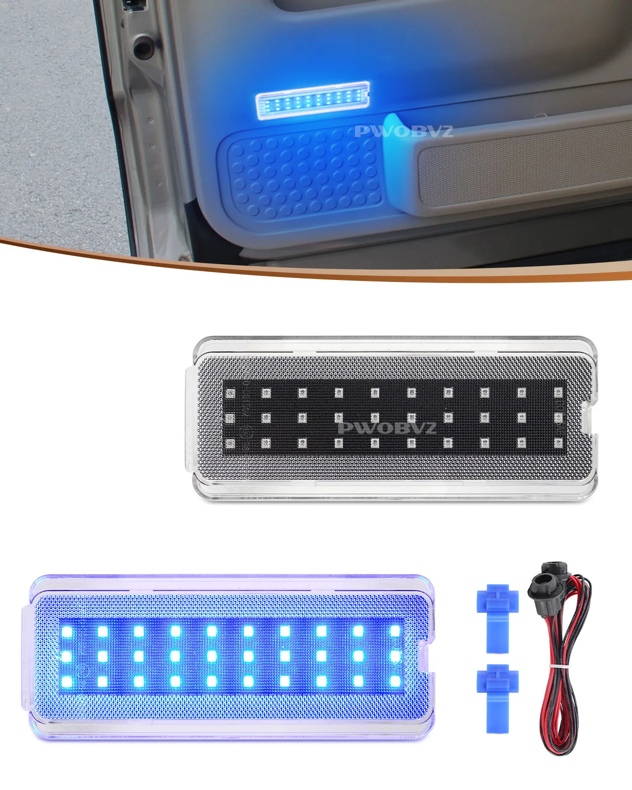 Front/Rear Door  LED Interior Door Reflector Lights  Door Panel Light Courtesy Lamp for Ford F250 F350 F450 F550  SuperDuty