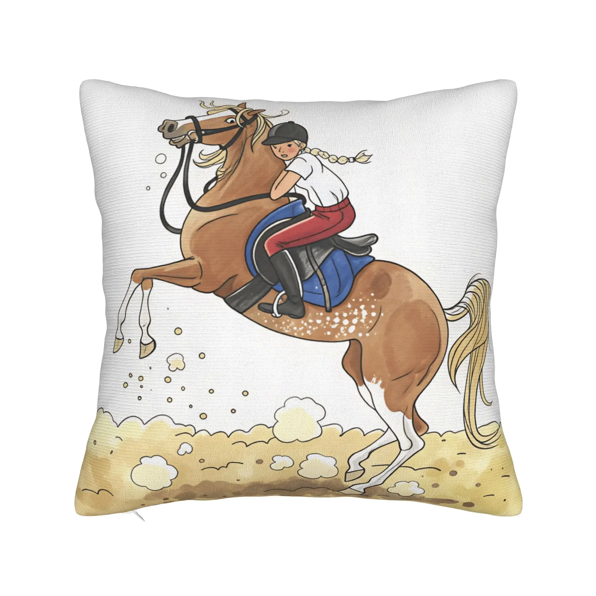 Pillow Case Equestrian Soft  Pillow Cover For Sofa Car Home Decor Retro Trendy Pillowcases