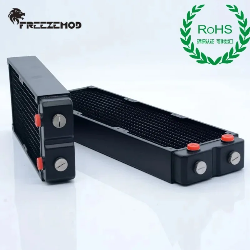 FREEZEMOD TSRP-HP45-480 CPU Heat Sink Computer PC Water Cooler Copper Radiator 3 Layers 45MM Thick Copper Fins Five Holes G1/4